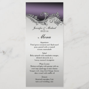 Vintage Purple Black and Silver Menu