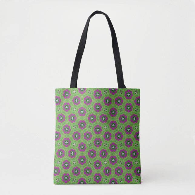 Vintage Purple Blossom Tote Bag (Front)