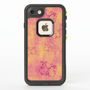 Vintage Purple Butterflies on Pink