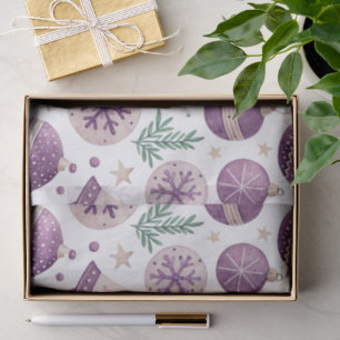 Vintage Purple Christmas Bells Tissue Paper