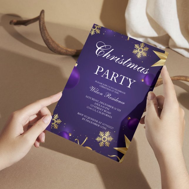 Vintage Purple christmas Invitation (Creator Uploaded)