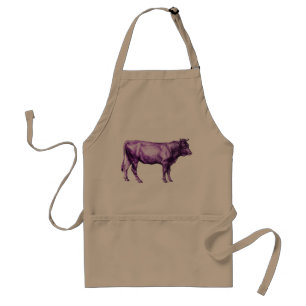 Vintage Purple Cow Bull Chef's Cooking Apron