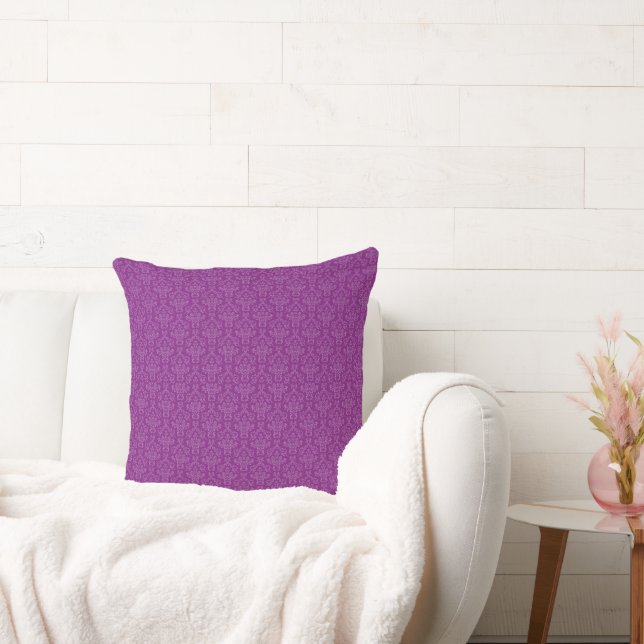 Vintage Purple Damask Pattern Cushion (Couch)
