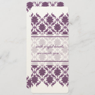 Vintage Purple Damask Wedding Invitations