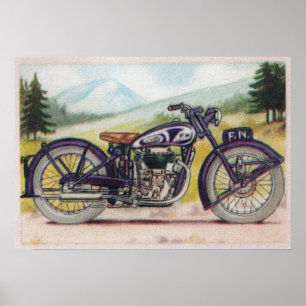 Vintage Purple F.N. Motorcycle Print