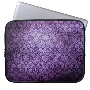 Vintage Purple Floral Damask Laptop Sleeve