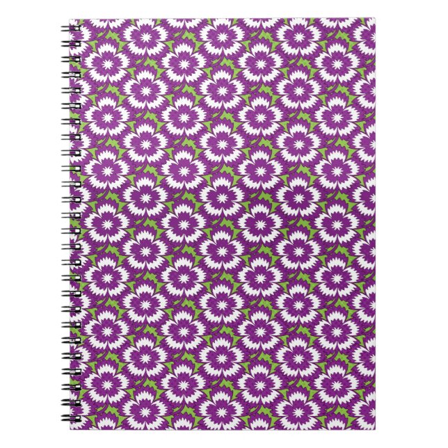 Vintage purple floral Dianthus Barbatus pattern Notebook (Front)