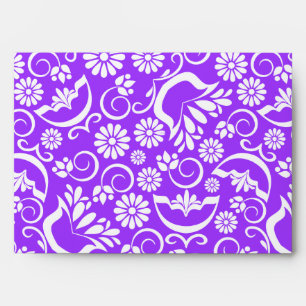 Vintage purple floral Envelope