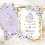 Vintage Purple Floral High Tea Party Birthday  Invitation<br><div class="desc">Personalise this soft purple lavender floral tea party birthday party invitation easily and quickly. Simply click the customise it further button to edit the texts, change fonts and fonts colours. Featuring pastel lavender purple flowers, delicate greenery adorned teapot and tea cup and a vintage antique frame. Perfect for ANY AGE!...</div>