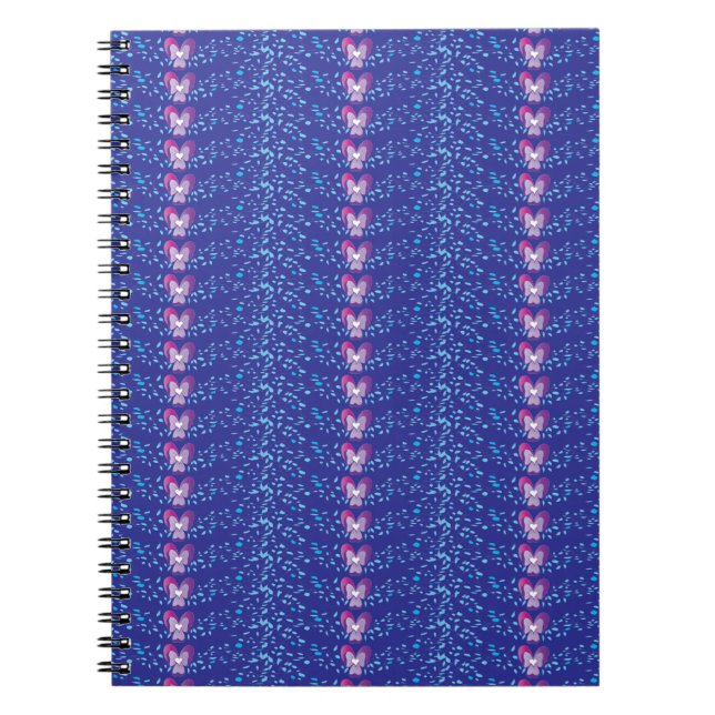 Vintage Purple Floral Violets wallpaper pattern Notebook (Front)