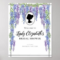 Vintage Purple Florals Welcome Bridal Shower