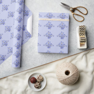 Vintage Purple Flower Floral Pattern Wrapping Paper