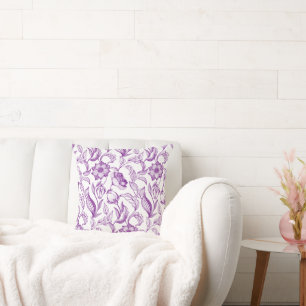 Vintage Purple Flowers  Cushion