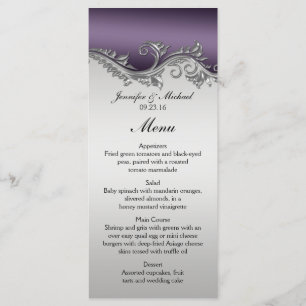 Vintage Purple Gradient and Silver Menu