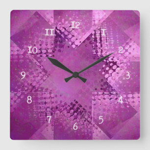 Vintage purple halftone star clock