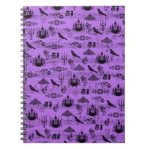 Vintage Purple Halloween Spiral Notebook
