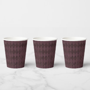 Vintage Purple Harlequin Pattern  Paper Cups