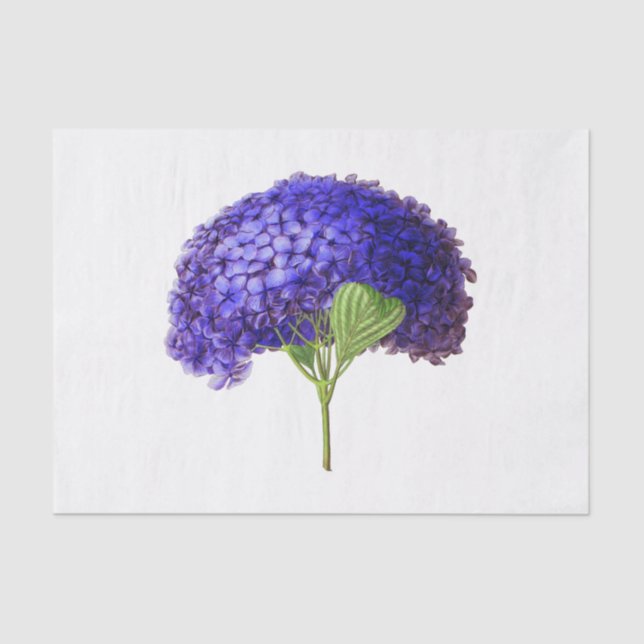 Vintage Purple Hydrangea Flower Floral Tissue Paper (Front)