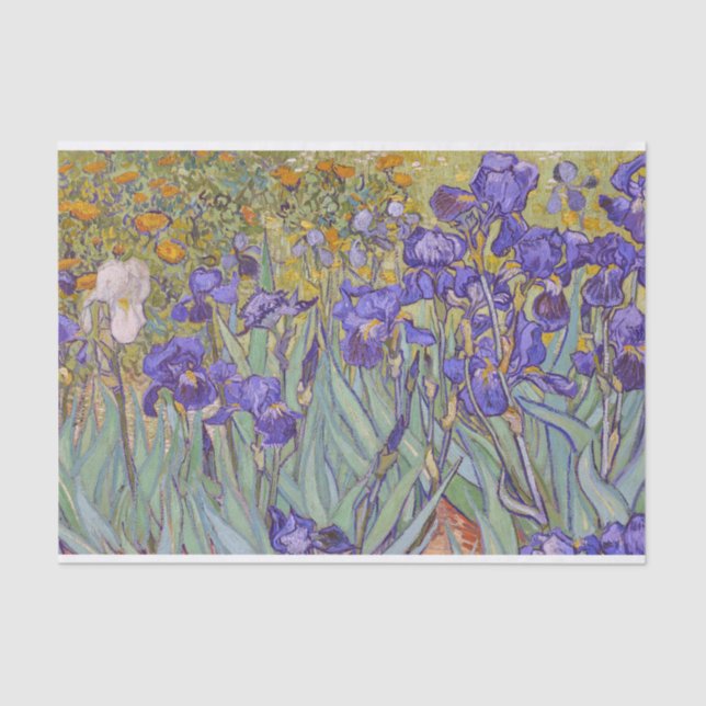Vintage Purple Iris Painting Artwork Tissue Paper (Front)