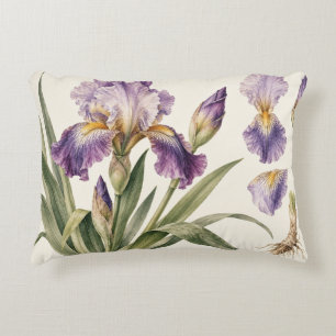 Vintage Purple Iris Pillow