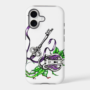 Vintage purple Lock and Key design