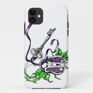 Vintage purple Lock and Key design Case-Mate iPhone Case