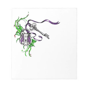 Vintage purple Lock and Key design Notepad