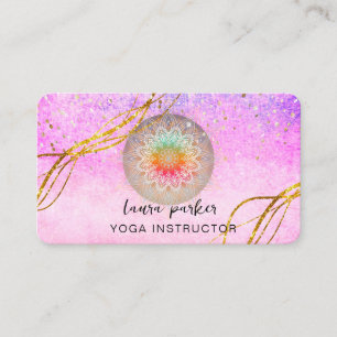  Vintage Purple Mandala Gold Meditation Holistic  Business Card