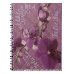 Vintage purple orchid Spiral Photo Notebook