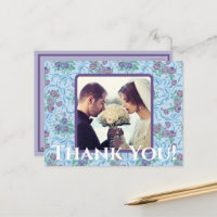 Vintage Purple Pansies Ribbons Light Blue