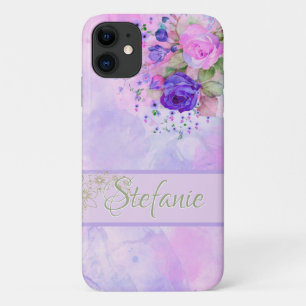 Vintage Purple & Pink Roses Case-Mate iPhone Case