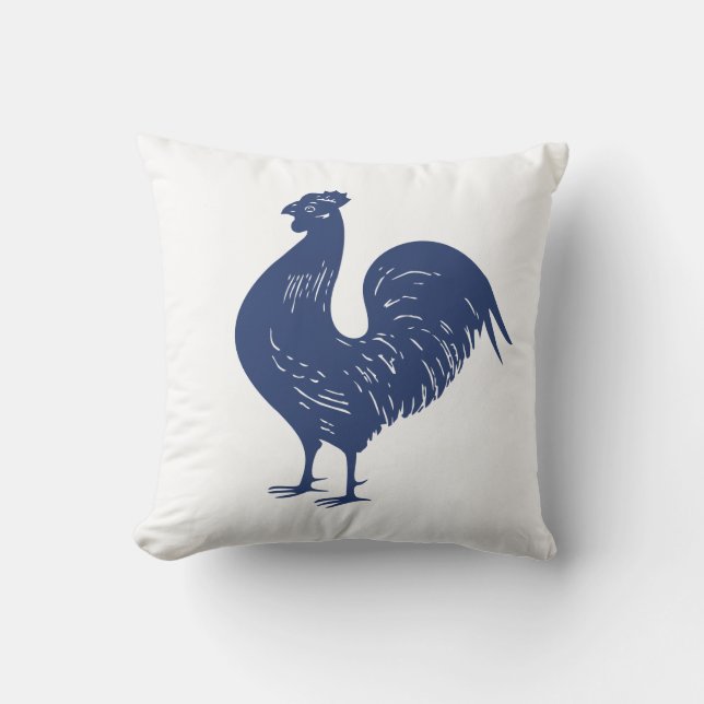 Vintage Purple Rooster Cushion (Front)