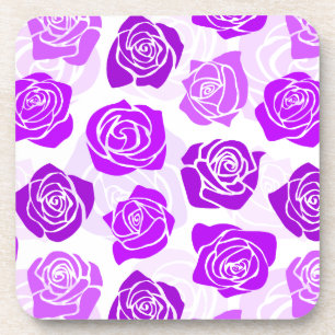 Vintage purple roses Cork Coaster