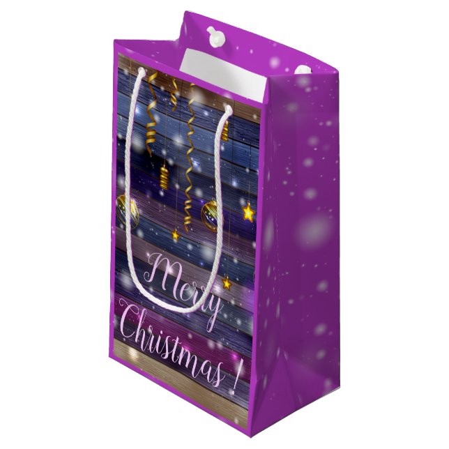 Vintage Purple Small Gift Bag (Front Angled)