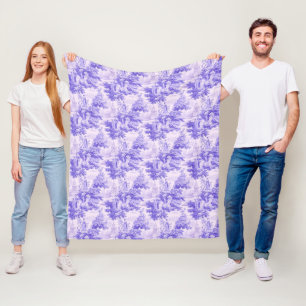 Vintage purple toile de joy fleece blanket