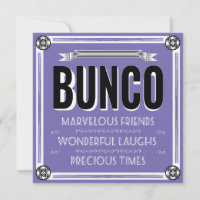 Vintage Purple Typography Bunco