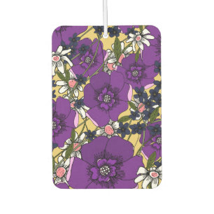 Vintage Purple Wildflowers Car Air Freshener