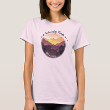 Vintage Purple Yellow Farmhouse Mountain Sunset 