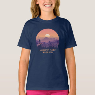 Vintage Purple Yellow Hike Mountain Sunset T-Shirt