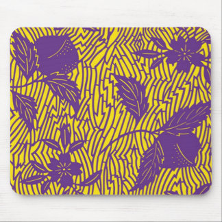Vintage Purple & Yellow Textile Design Mouse Pad