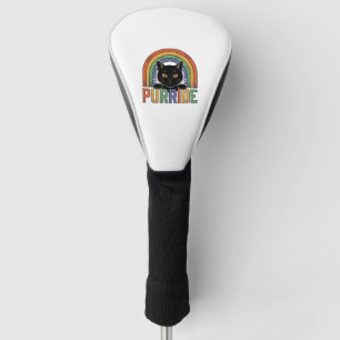 Vintage Purride Black Cat Rainbow Shirt Design_1 Golf Head Cover
