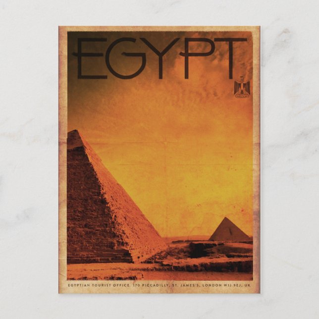 Vintage Pyramids Egypt Travel Postcard (Front)