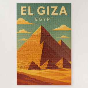 Vintage Pyramids of Giza Jigsaw Puzzle – Retro