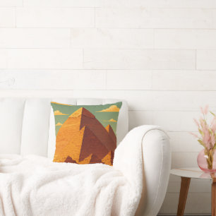 Vintage Pyramids of Giza Pillow – Retro Egypt