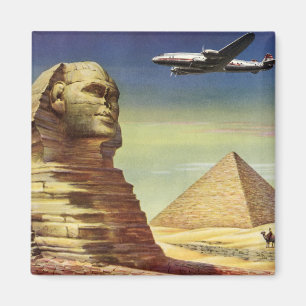 Vintage Pyramids, the Great Sphinx of Giza, Egypt Magnet