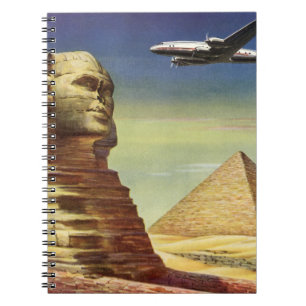 Vintage Pyramids, the Great Sphinx of Giza, Egypt Spiral Notebook