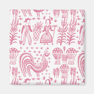 Vintage Pyrex Pattern - Butterprint Amish (Pink) Magnet