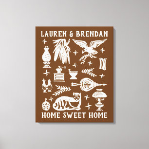 Vintage Pyrex Pattern - Early American (Colonial) Canvas Print