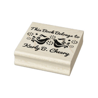 Vintage Pyrex Pattern - Friendship 2 Birds Book Rubber Stamp