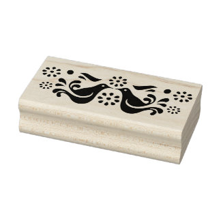 Vintage Pyrex Pattern - Friendship (2 Birds) Rubber Stamp